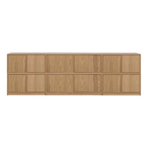 Set TV în culoare naturală cu aspect de lemn de stejar 264x88 cm Modulair – vtwonen