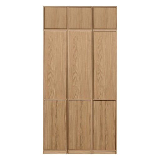 Bibliotecă modulară în culoare naturală cu aspect de lemn de stejar 120x243 cm Modulair – vtwonen