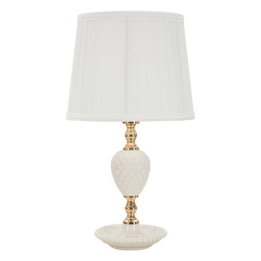 Veioză albă cu abajur textil (înălțime 44 cm) Torre – Mauro Ferretti