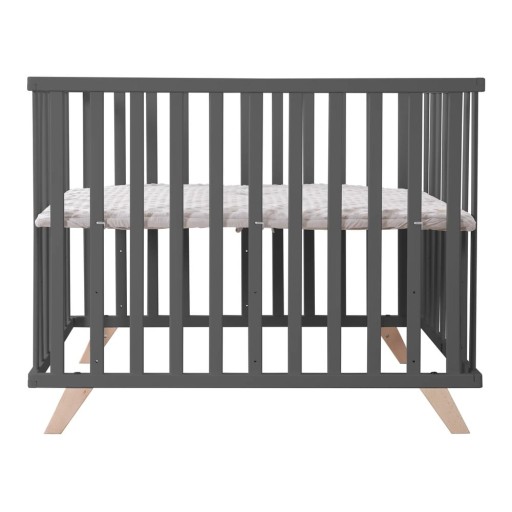 Țarc pentru copii gri închis din lemn masiv de fag 75x100 cm Lil Planet – Roba