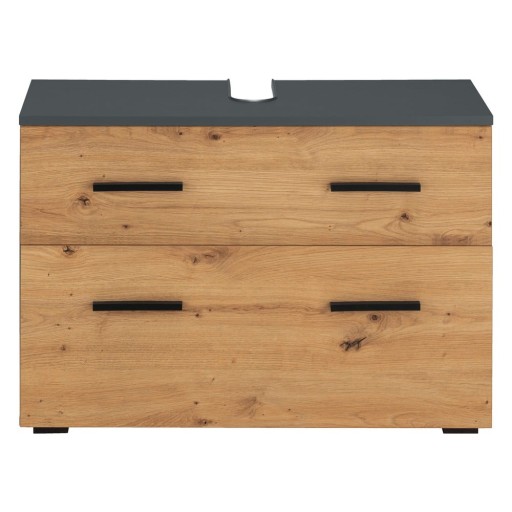Dulap sub chiuvetă în culoare naturală cu aspect de lemn de stejar 55x35 cm Malika – Støraa