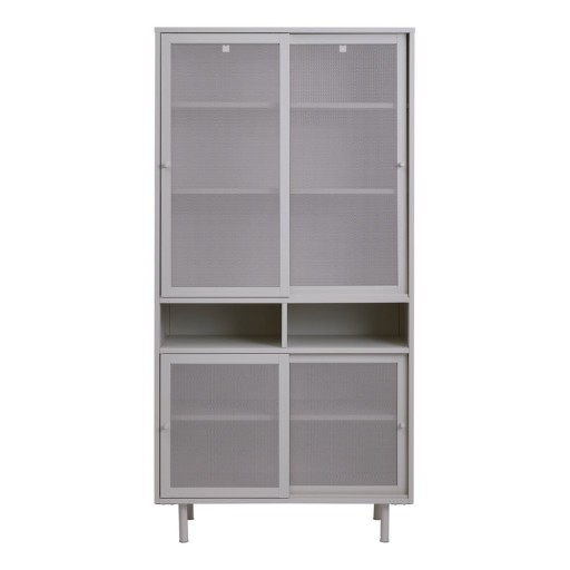 Dulap gri din metal cu ușă glisantă 90x180x40 cm Veep – Unique Furniture