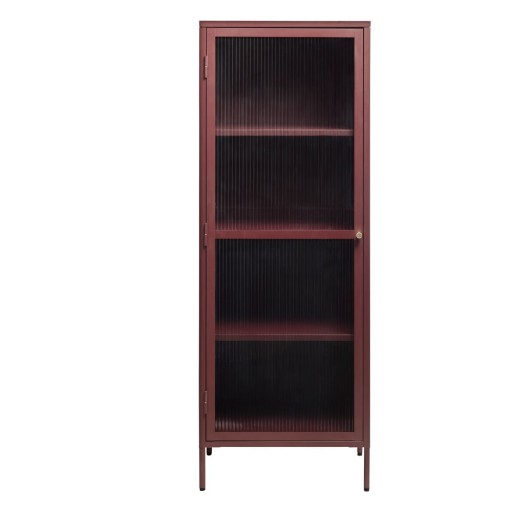 Vitrină roșie din metal 58x160 cm Bronco – Unique Furniture