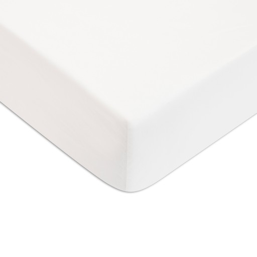 Cearceaf de pat cu elastic Descamps Unis Percale 94  90x200cm  Alb