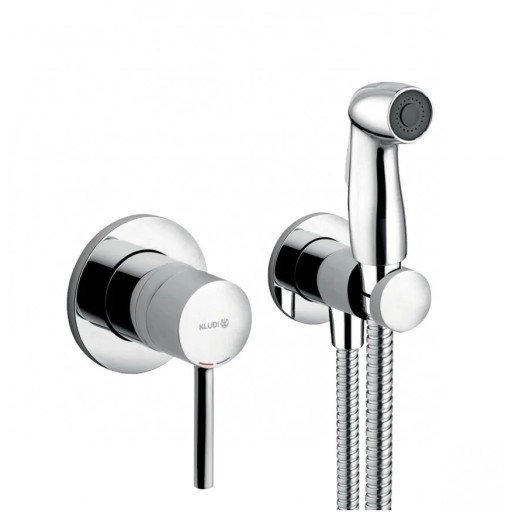 Set dus igiena intima Kludi Bozz cu para  agatatoare  furtun de dus 1250mm si baterie incastrata
