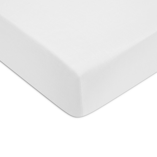Cearceaf de pat cu elastic Tommy Hilfiger Unis Satin 90x200cm  Alb