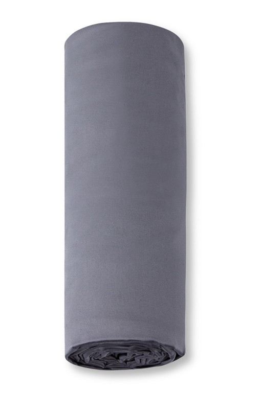 Cearceaf de pat cu elastic Descamps Unis Satin 200x200cm  Gri argintiu