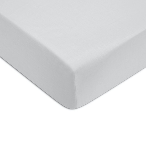 Cearceaf de pat cu elastic Descamps Unis Satin 200x200cm  Bleu-Gri