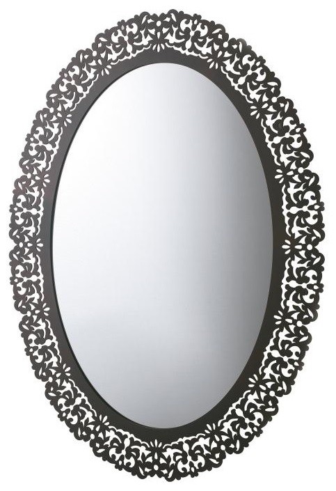 Oglinda Globo Paestum 95x71cm  rama metalica cu finisaj metal antichizat