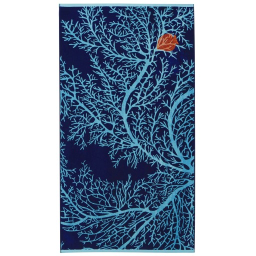 Prosop de plaja Descamps Voyage Aquatique 100x180cm Albastru Marin