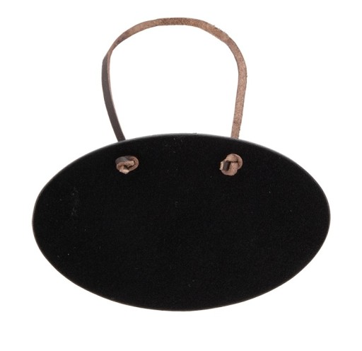 Set 6 table de scris Securit Bottle Neck Hanger 5x8 3x0 2cm  curea de piele  marker creta inclus  negru