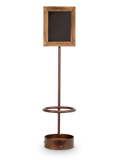 Suport sticla cu tabla de scris Securit Bottle Display 45x11x11 3cm  maro