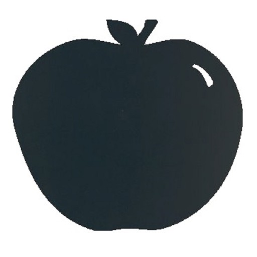Tabla de scris autoadeziva Securit Silhouette Apple 31 6x29 1x0 3cm  include marker creta  negru