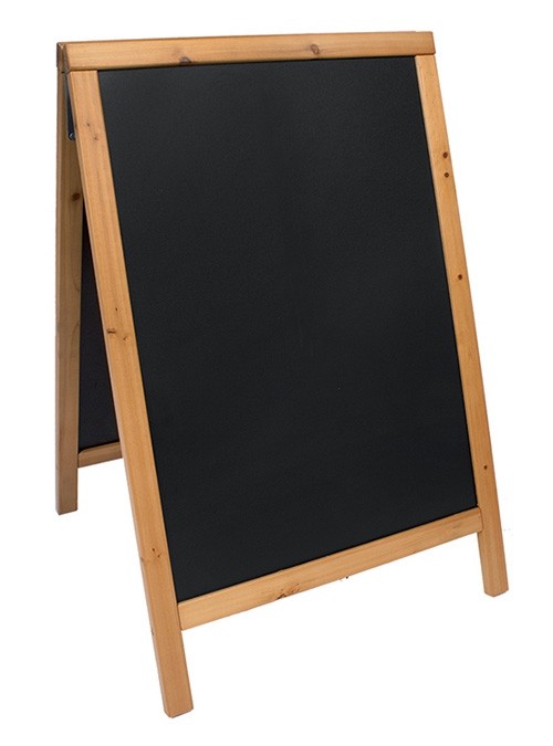 Tabla de scris pentru afisaj stradal Securit Duplo 85x54.5x44cm cu rama lemn pin  teak