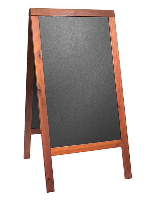 Tabla de scris pentru afisaj stradal Securit Duplo 125x69x56.5cm cu rama lemn pin  mahon