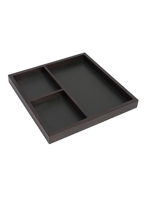 Tabla de scris Securit tip tava cu 3 partitii  40x40x4cm  maro inchis