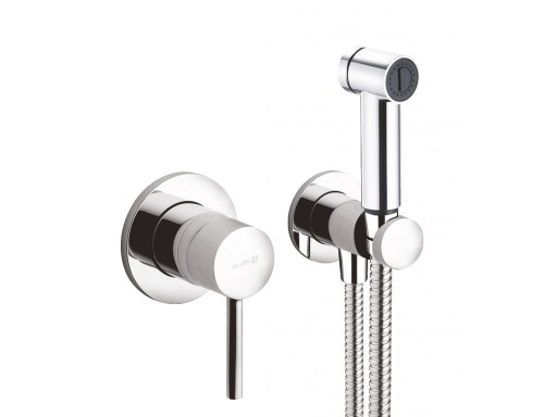 Set dus igiena intima Kludi Bozz cu para  agatatoare  furtun de dus 1250mm si baterie incastrata  crom