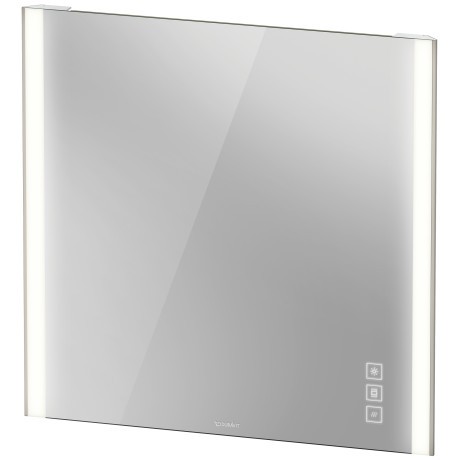 Oglinda Duravit XViu cu iluminare LED 82x80cm  cu incalzire si actionare pe senzor  margini champagne mat