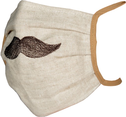 Masca de protectie Sander Linnen Moustache  in  nisipiu