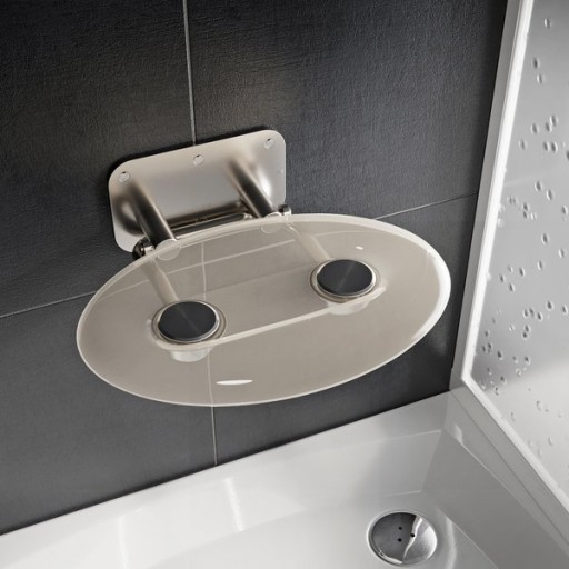 Scaun pliabil pentru dus Ravak Ovo P II Clear  max 150kg  transparent