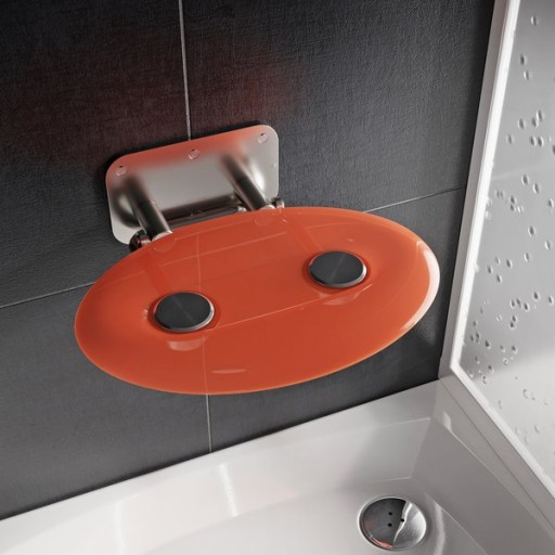 Scaun pliabil pentru dus Ravak Ovo P II Orange  max 150kg  portocaliu translucid