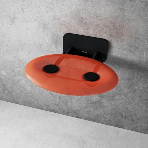 Scaun pliabil pentru dus Ravak Ovo P II Orange-Black  max 150kg  portocaliu translucid