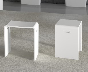 Scaun de dus Riho 40x40x30cm  compozit  alb mat
