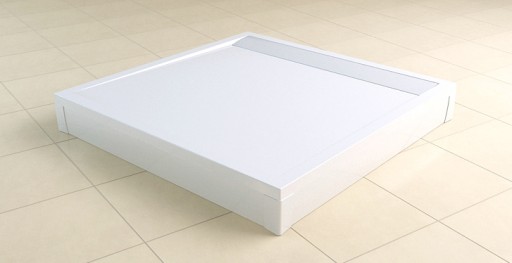 Set masca frontala si laterala pentru cadite de dus SanSwiss PWIL 80x140cm  h9.5cm  alb