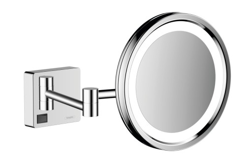 Oglinda cosmetica cu brat Hansgrohe Logis AddStoris x3  16cm  iluminat LED  crom