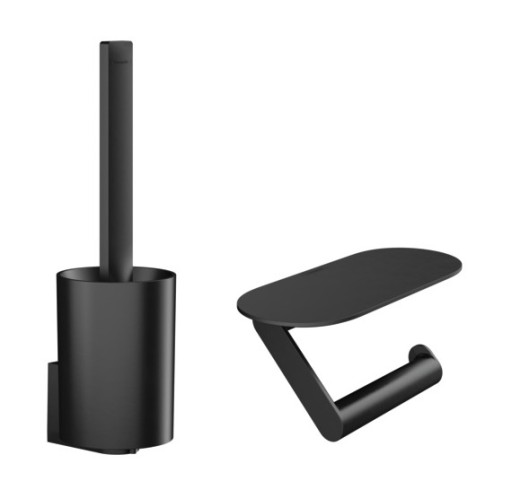 Pachet accesorii wc Hansgrohe Wallstoris  negru mat