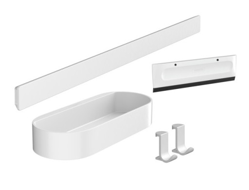 Pachet accesorii dus Hansgrohe Wallstoris  alb mat