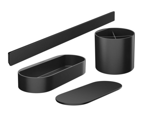 Pachet accesorii lavoar Hansgrohe Wallstoris  negru mat