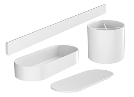 Pachet accesorii lavoar Hansgrohe Wallstoris  alb mat