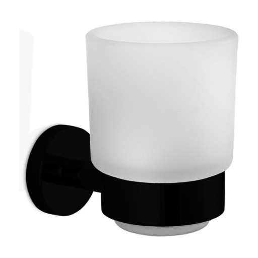 Pahar cu suport de perete Decor Walther Basic  negru mat