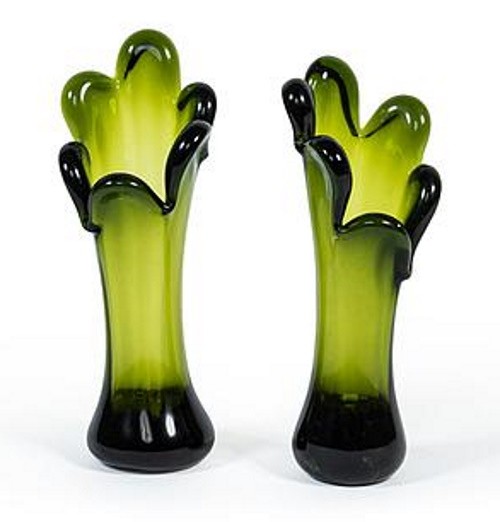 Vaza Deko Senso Soliflower  Ø 9x21cm  sticla groasa  fabricata manual  olive