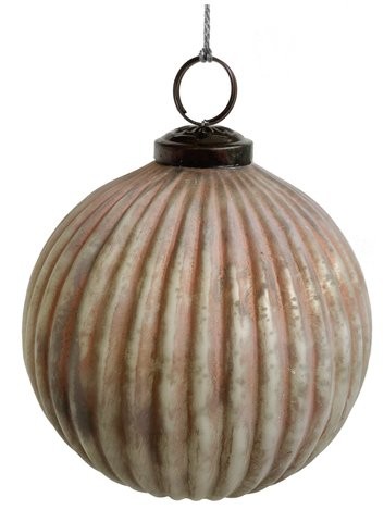 Decoratiune brad Deko Senso glob 12cm  sticla  alb mat - roz