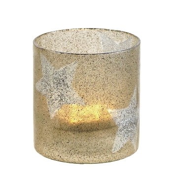 Suport lumanare Deko Senso Votive Stars  10cm  gri - argintiu