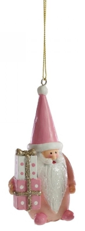 Decoratiune brad Deko Senso Santa Gift  roz