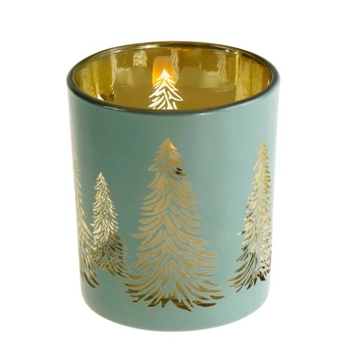 Suport lumanare Deko Senso Votive Golden Tree  10cm  verde - auriu