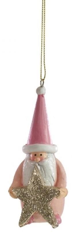 Decoratiune brad Deko Senso Santa Star  roz