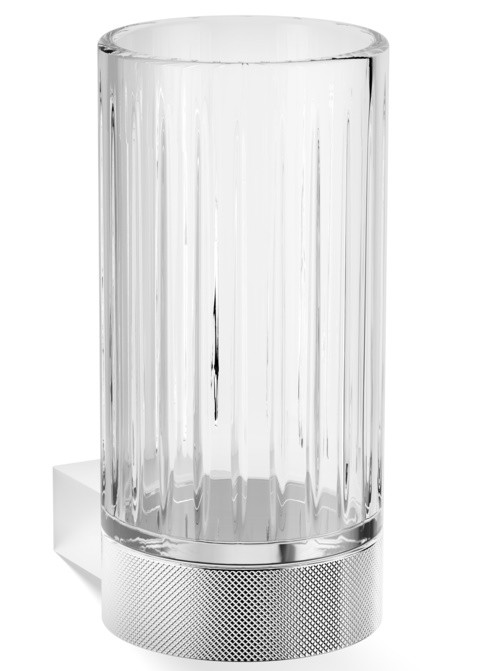 Pahar cu suport de perete Decor Walther Club WMG  12.5cm  cristal fatetat  crom