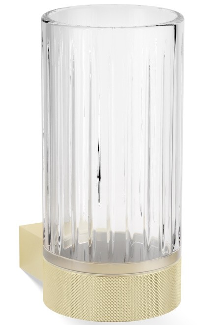 Pahar cu suport de perete Decor Walther Club WMG  12.5cm  cristal fatetat  auriu mat 24k
