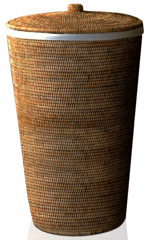Cos de rufe cu capac Decor Walther Basket WB  h 65cm  rattan inchis