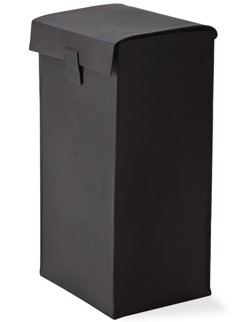 Cos de rufe cu capac Decor Walther Nappa WB  66x37x30cm  piele  negru-maro