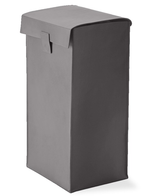 Cos de rufe cu capac Decor Walther Nappa WB  66x37x30cm  piele  gri fumuriu