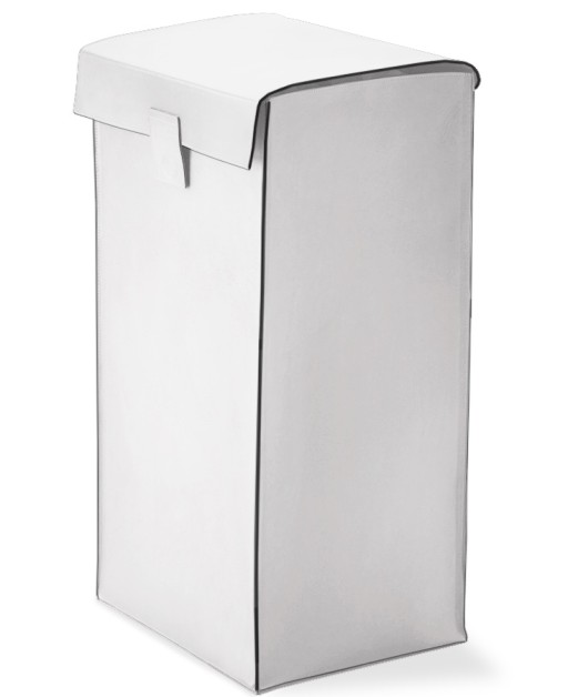 Cos de rufe cu capac Decor Walther Nappa WB  66x37x30cm  piele  alb