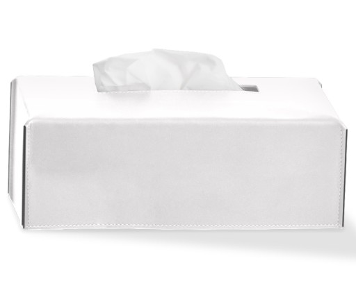 Cutie servetele Decor Walther Nappa KB  24x12.5cm  piele  alb