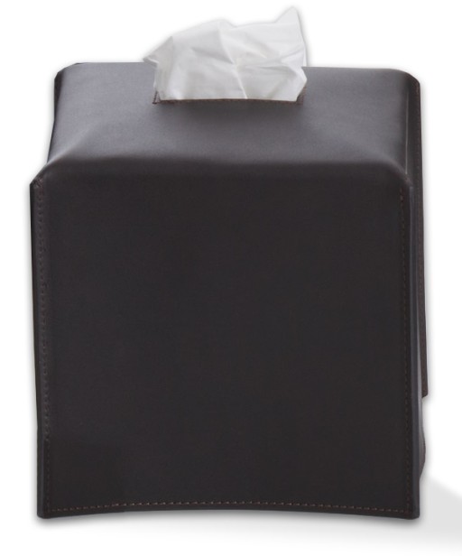 Cutie servetele Decor Walther Nappa KB  14x14x14cm  piele  negru-maro