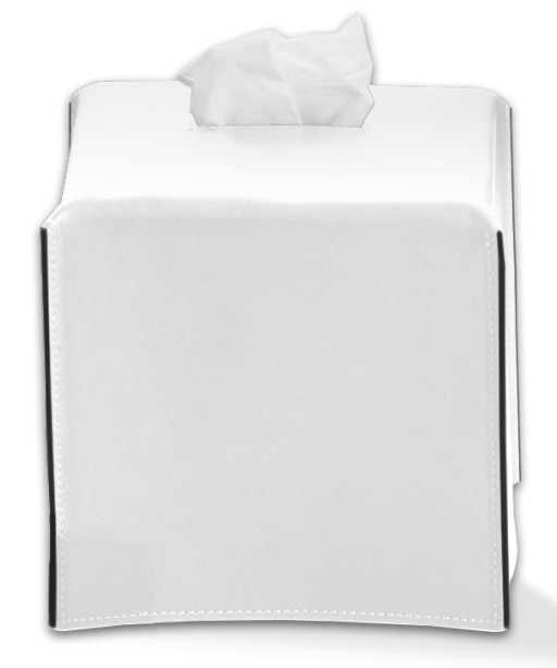 Cutie servetele Decor Walther Nappa KB  14x14x14cm  piele  alb