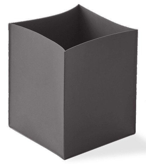 Cos de gunoi Decor Walther Nappa PK  28x24x24cm  piele  gri fumuriu